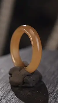 和田玉且末金山糖玉戒圈