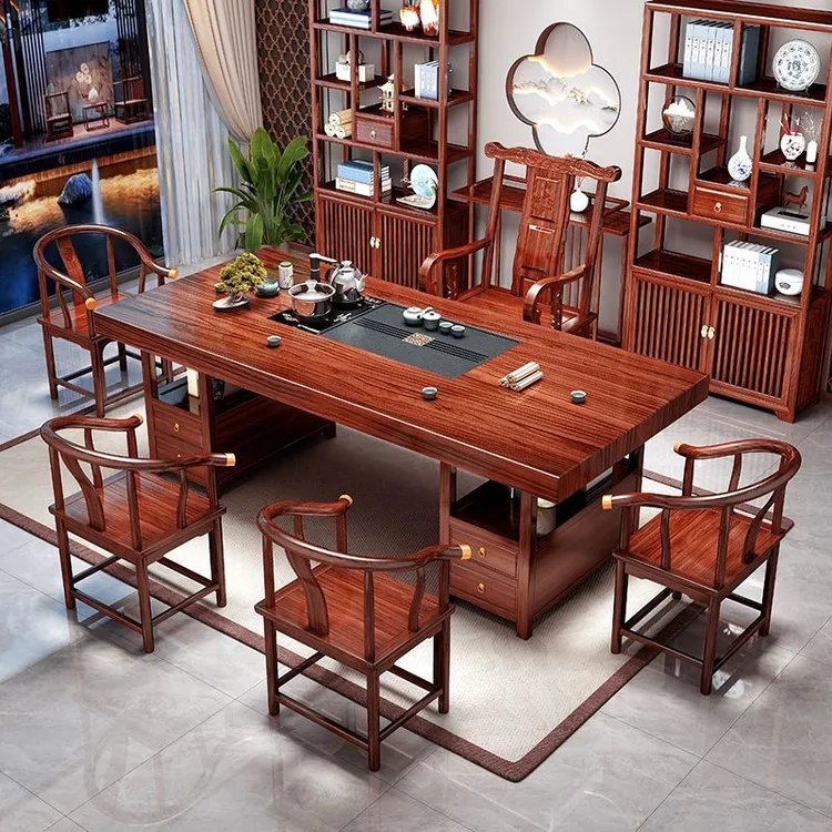 实木大板茶桌一体一整套客厅家用茶几功夫茶台办公室泡茶桌椅组合