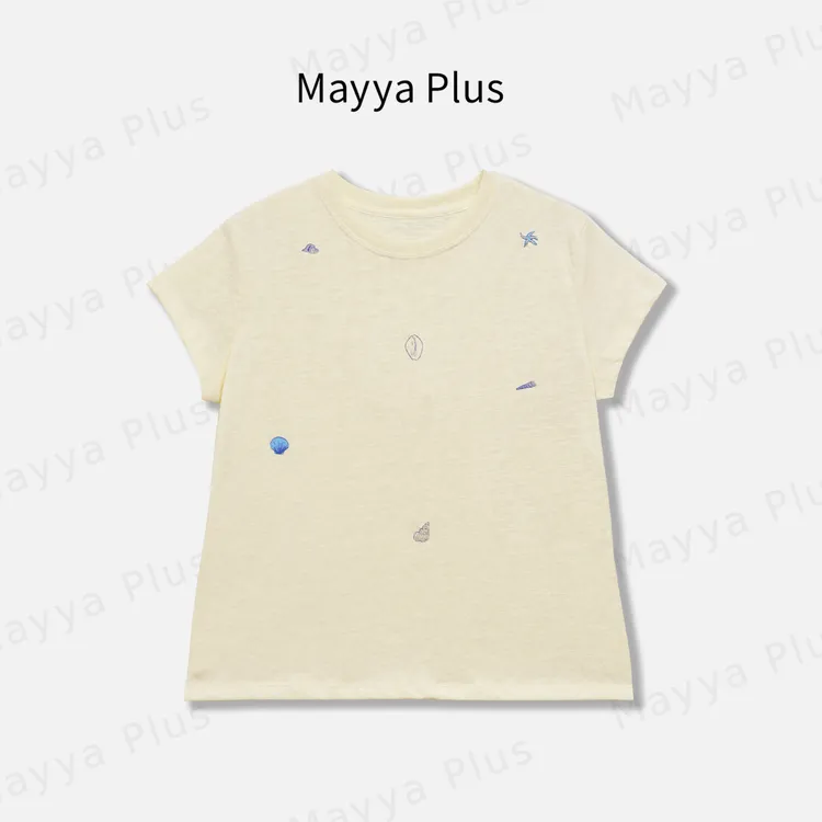 【海洋之心】Mayya Plus麦芽定制轻奢气质显瘦欧若风T恤32527187