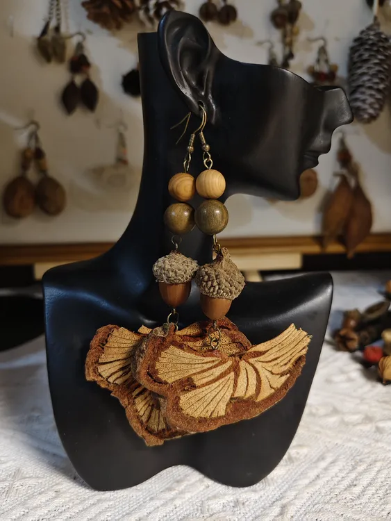 非金属木质耳饰 复古民族风原创设计气质耳环纯手工长款耳饰品