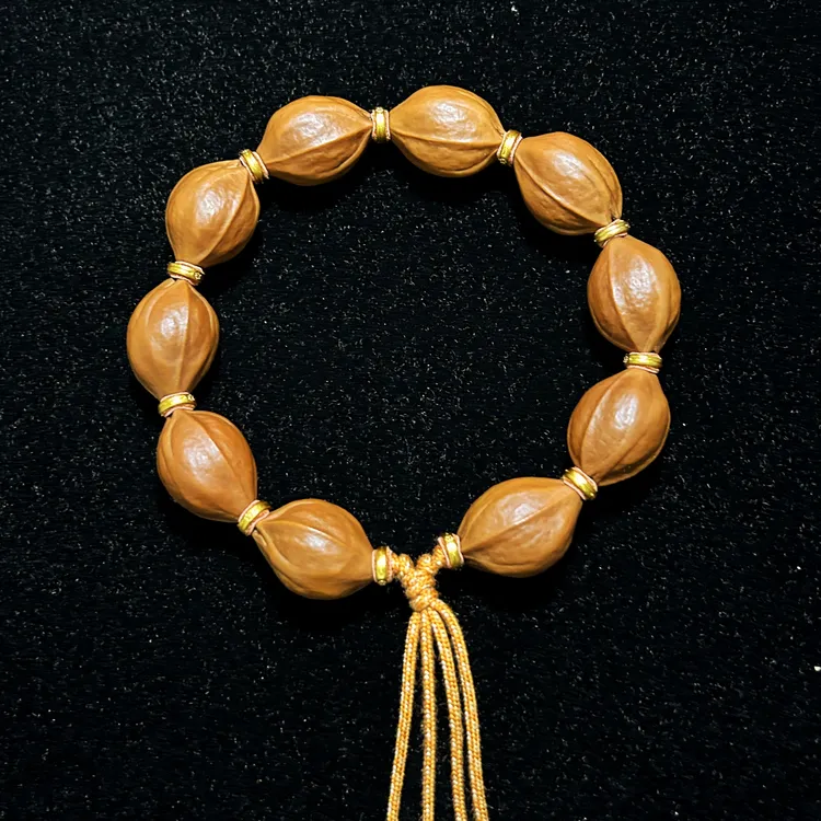 花树铁核DIY文玩手串饰品金包皮隔片12片1套孔道过双线1.5包芯棉