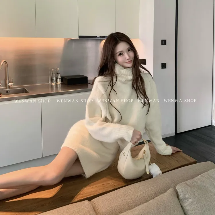 双十一狂欢价！【半甜华尔兹】 巨好看的针织纯色套装（毛衣+半裙）