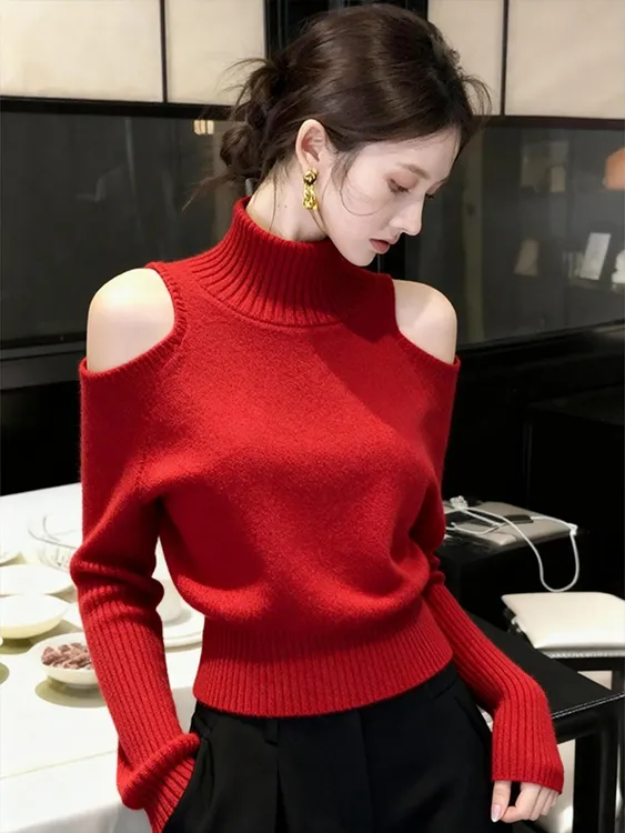 运补6-10高领毛衣女秋冬慵懒高级感上衣独特超好看洋气针织打底衫