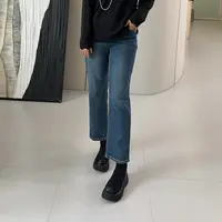 微胖女装【加绒法棍裤】冬季新款显瘦牛仔裤秋冬加厚遮胯6869-8