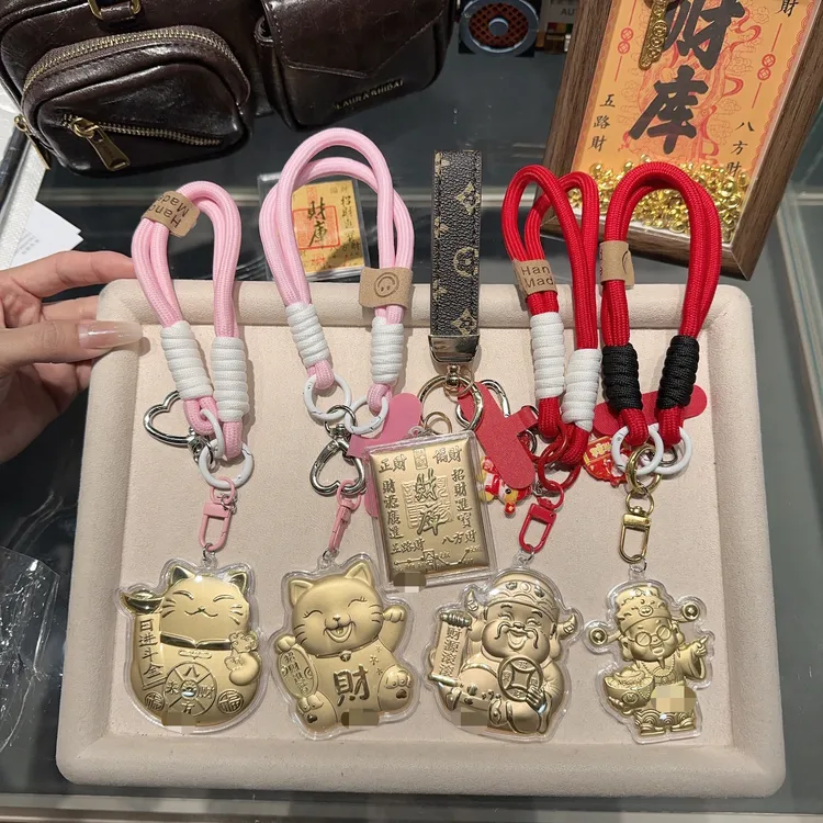 水贝热卖【财神爷 招财猫 财库】深圳水贝热门 手机包包钥匙扣挂件
