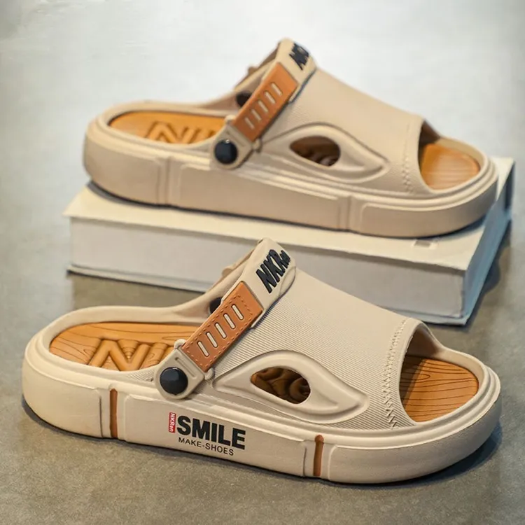 夏季男士凉拖鞋外穿潮男防滑防臭两用踩屎感拖鞋沙滩凉鞋男厚底