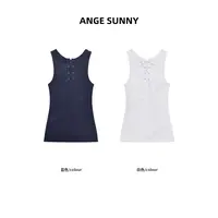 ANGE SUNNY【三角标绑带背心】设计感休闲无袖上衣 时尚新款 