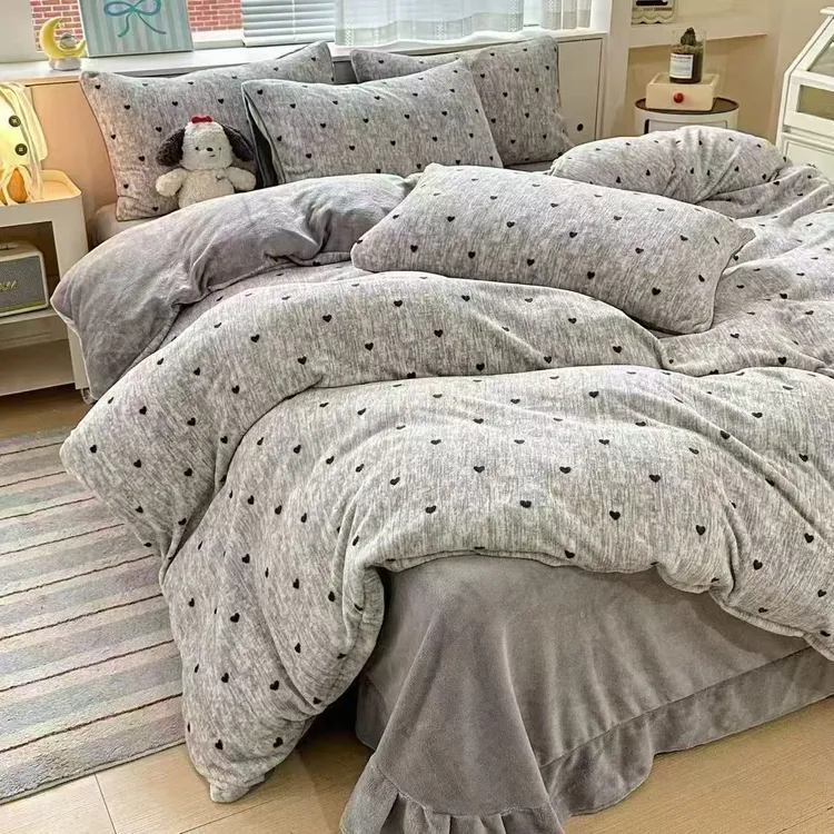 牛奶绒加厚四件套冬季牛奶绒床单冬天四件套珊瑚绒床上冬季加绒