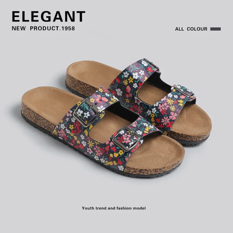 【君君专属】夏季防滑时尚百搭勃肯女鞋舒适时尚一字拖鞋软木拖