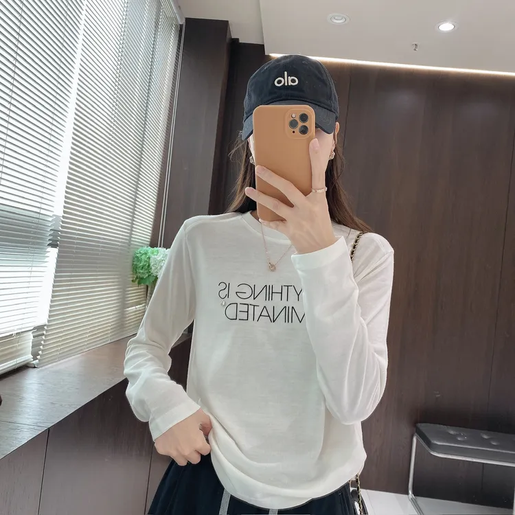 IMFLY金小金自制女装 T恤DYW9792初秋韩版简约字母打底T恤上衣