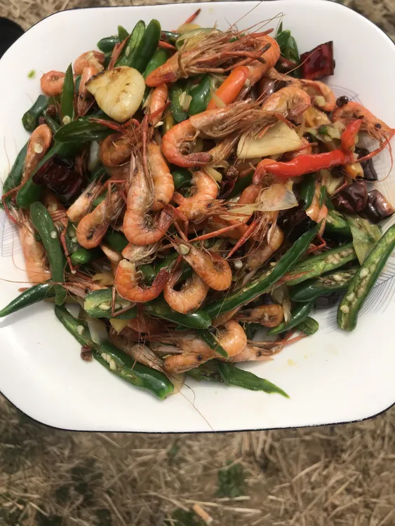 徐州特色菜 辣椒炒河虾