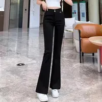 微喇裤女2025秋冬新款高腰修身显瘦弹力垂感休闲长裤子