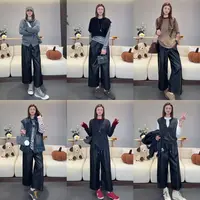 木卡家【PU皮裤】定制款秋冬新款百搭直筒高腰显瘦流行休闲裤子女