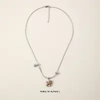 muyang/慕阳 铜合金木质项链 项链时尚可爱百搭简约个性木马项链