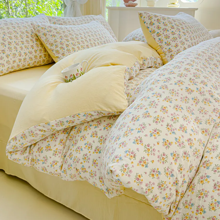 A类母婴级纯棉四件套全棉被套单件床单床上月见床上四件套网红