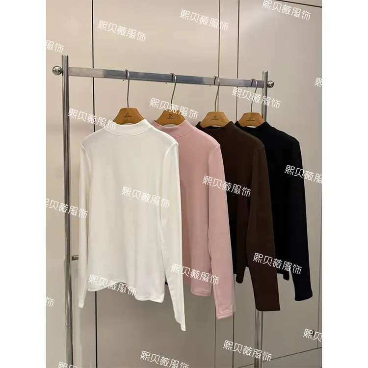 熙贝薇6 新款加绒加厚小高领长袖百搭内搭冬季打底T恤 G5670