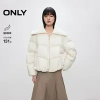 【白鸭绒】2025冬季新款云朵感针织拼接翻领女|125423012