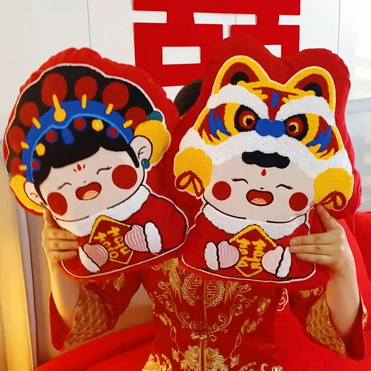 2025新款压床娃娃一对高档新婚陪嫁公仔玩偶可爱喜庆风抱枕