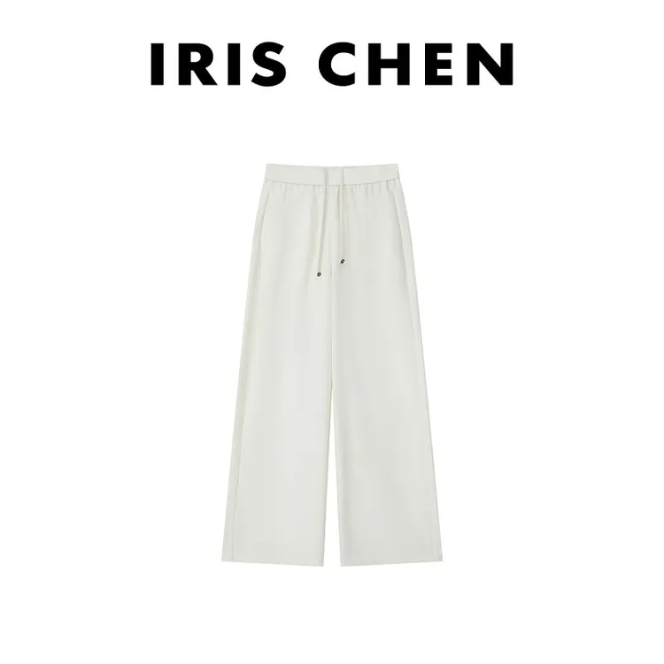 IRIS CHEN 松弛感 2025秋冬“桑丝羊绒”休闲百搭阔腿休闲裤25KZ878