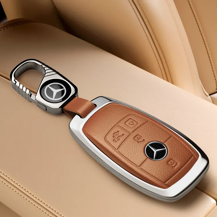 适用于奔驰glc260 gle300 gla200真皮钥匙保护套 EQE专用钥匙包