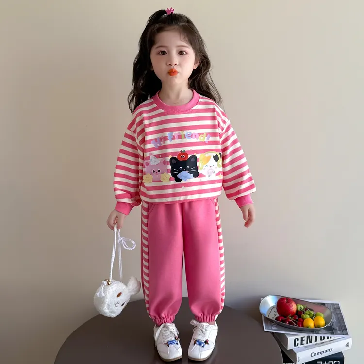 女童卫衣套装秋装2025新款儿童洋气时髦宝宝衣服休闲两件套秋潮