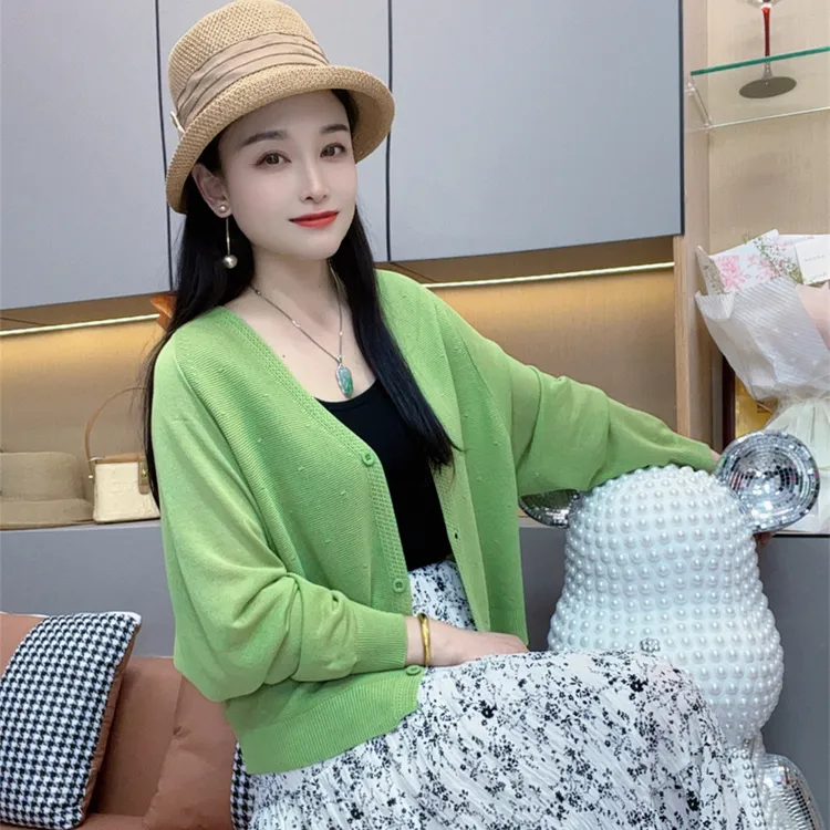 夏季长袖轻薄防晒衣女夏季开衫上衣连帽针织衫宽松时尚外搭披肩