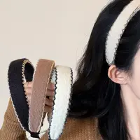 秋冬气质毛绒高颅顶白色发箍高级感宽边高端发箍外出百搭头箍头饰