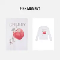 PM王囡囡 米白色苹果兔子图案印花宽松休闲长袖T恤 ND1C1763