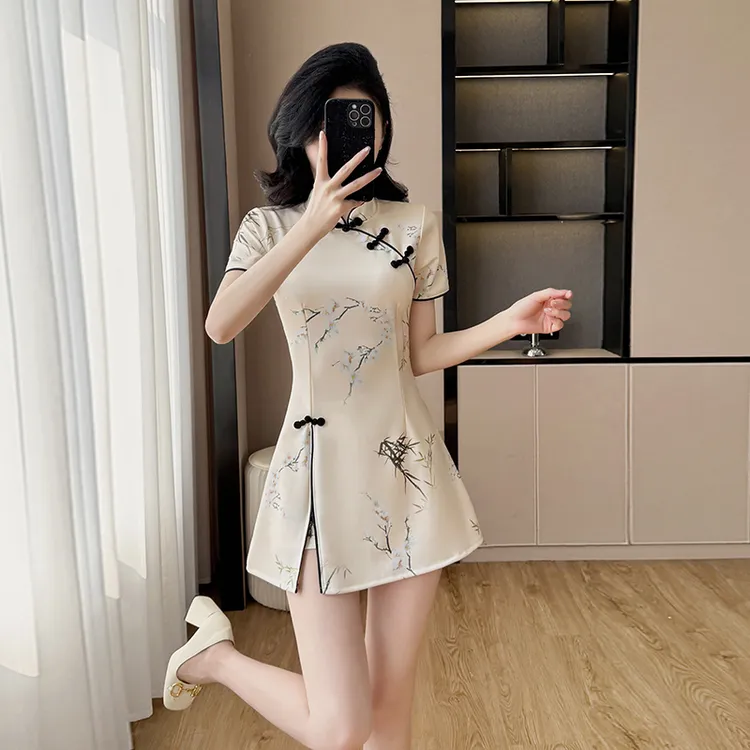 法式改良旗袍收腰时尚套装女春季新款温柔气质高端小个子两件套