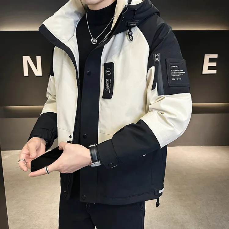 GUNEBOLURWA高档男士冬季新款羽绒服短款连帽加厚保暖百搭潮流