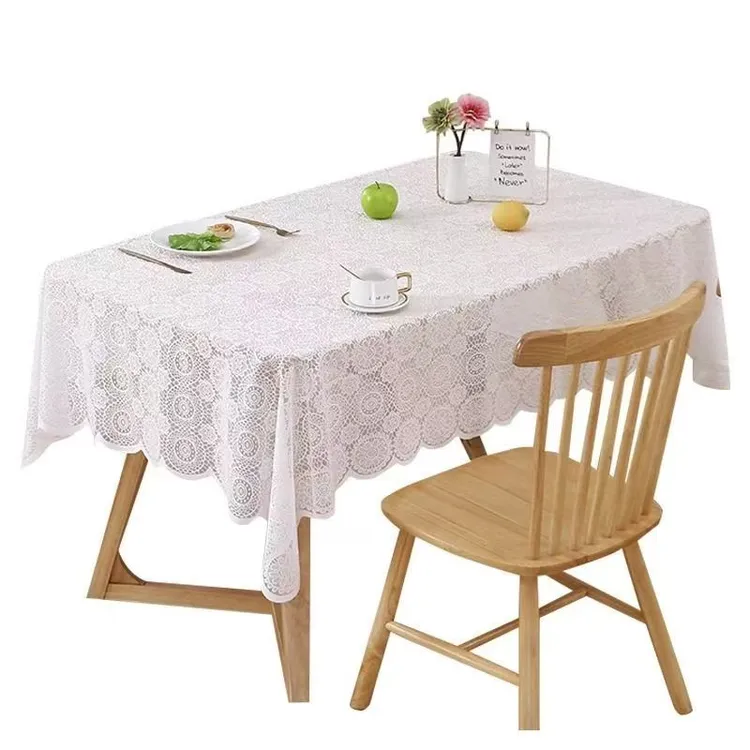 130*180法式镂空蕾丝长方形桌布营造轻奢氛围感茶几餐桌防尘罩