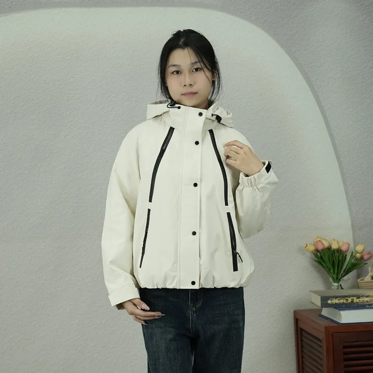 派克服女加绒加厚防风保暖撞色韩版连帽外套潮流夹克2025冬季新款