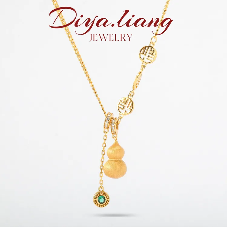 坠链均925银 梁雅帝新品【三生三世】吉祥如意葫芦国潮时尚纯银项链