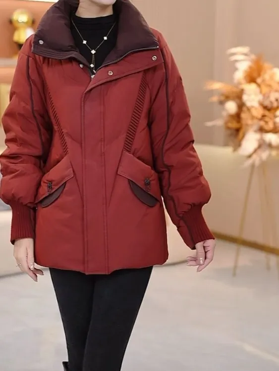 高档五防保暖洋气免洗羽绒服2025冬季新款加厚时尚鸭绒宽松显瘦