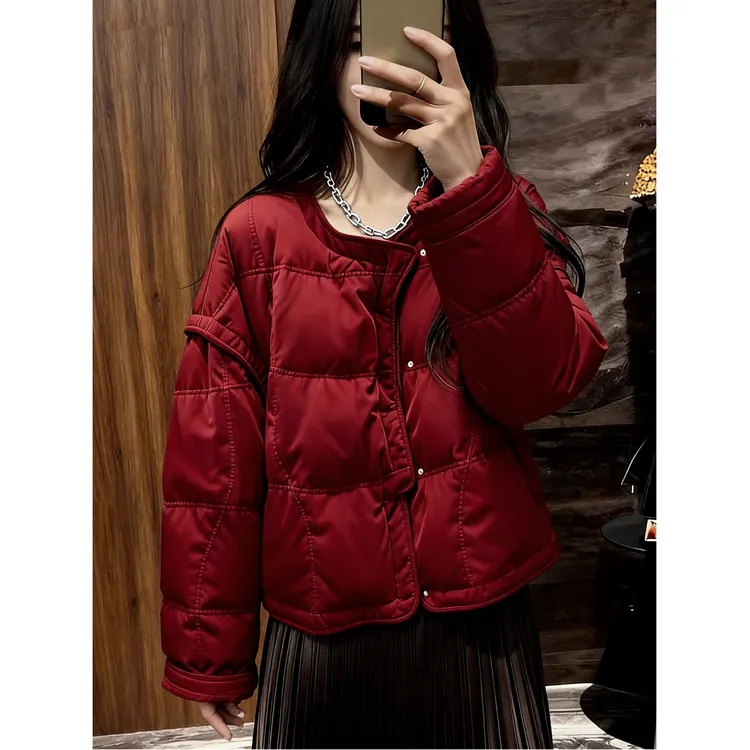 2025冬季新款爆款韩版洋气时尚复古高级感百搭保暖棉衣棉服外套女