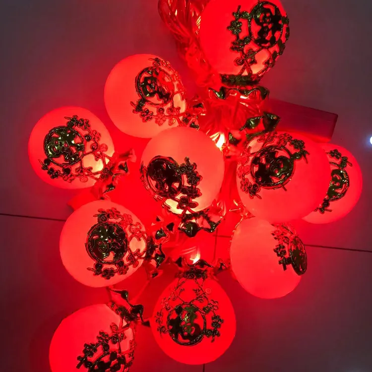 新款LED金福福袋钱袋灯笼发财灯笼串灯家用结婚客厅春节灯装饰灯