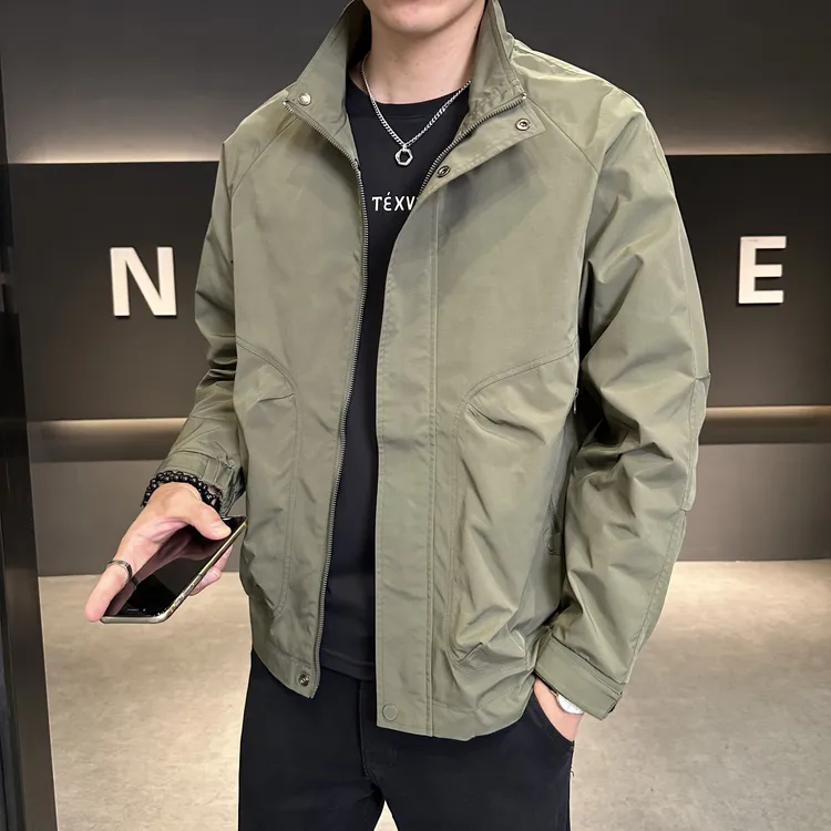 【高品质】男士秋款外套大码立领工装夹克韩版极简显瘦休闲痞帅上衣