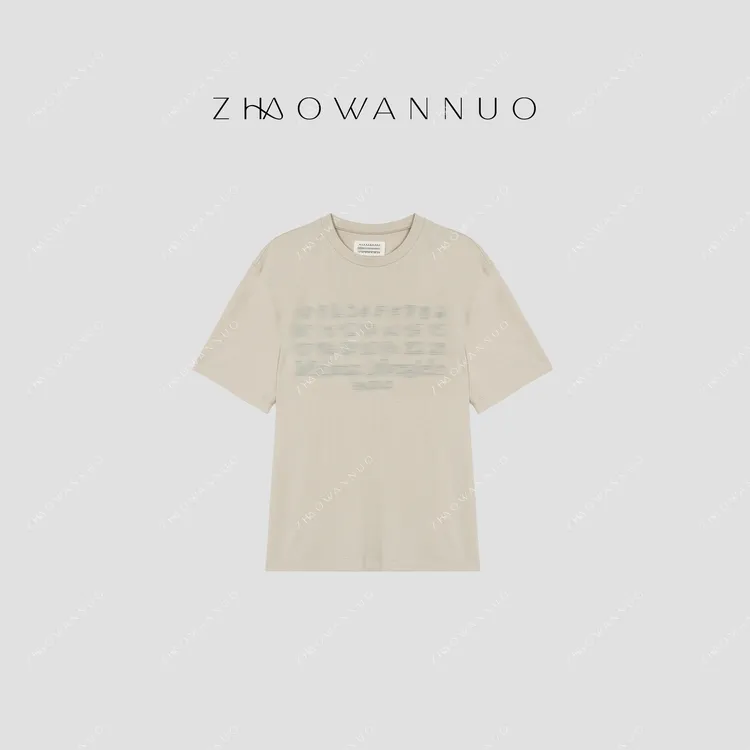 ZHAO WANNUO 丨M6徽标缝线日历数字logo短袖NC0946