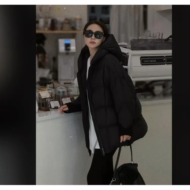 容雨RYHOME~90鹅绒＋龟背连帽设计中长款鹅绒服YF1128