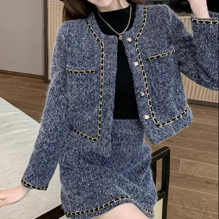 秋冬款轻奢女装高级感套装秋冬两件套裙气质小香风高定女神范名媛