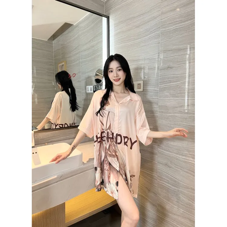 性感睡衣夏季女2025新款冰丝睡裙短裤薄款可外穿网红风爆款高级感