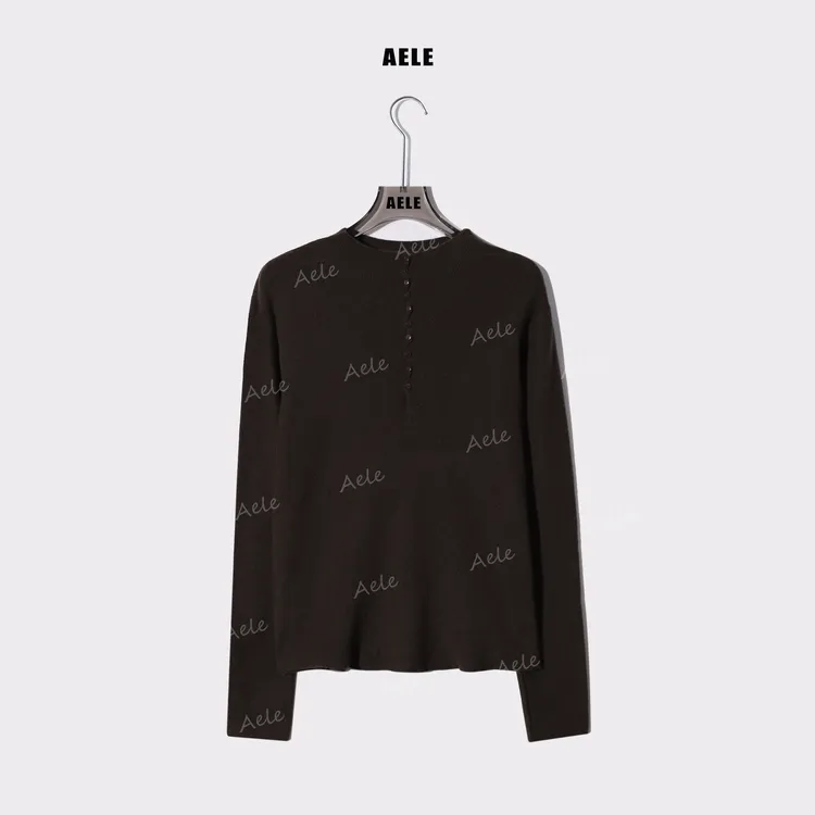 AELE简约时尚半高领排扣设计修身百搭显瘦针织毛衣X855 3675 AD