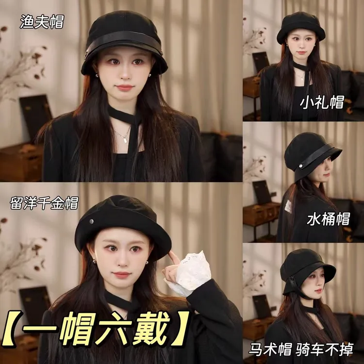 【一帽六戴灯芯绒渔夫帽】2025秋冬新款礼帽贝雷帽马术骑车可戴E-01