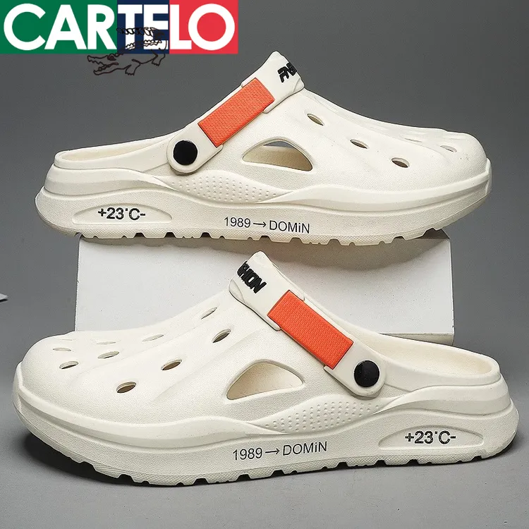 卡帝乐鳄鱼洞洞鞋男夏季外穿开车两用防滑拖鞋休闲运动踩屎感凉鞋