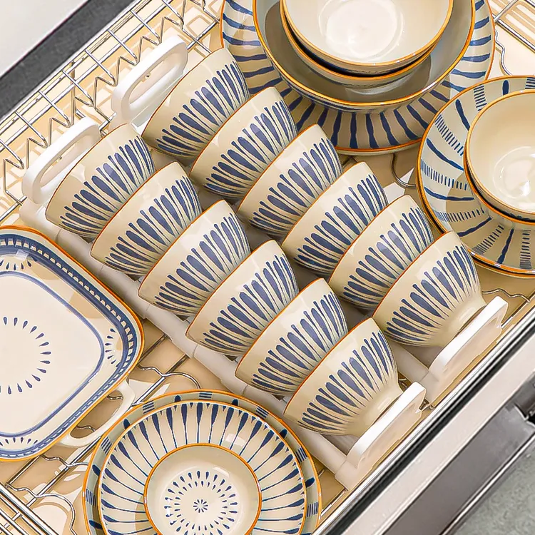 釉下彩餐具套装2025新款高颜值碗碟套装家用碗盘景德镇陶瓷碗具