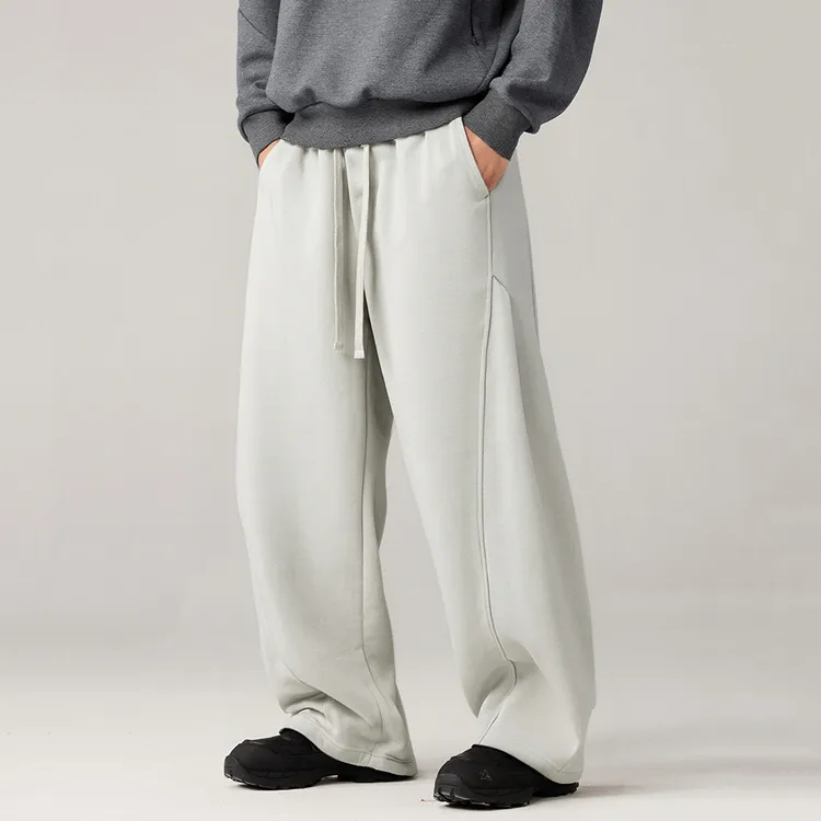 美式高街休闲裤男春秋潮牌cityboy宽松弯刀裤百搭拼接设计感裤子