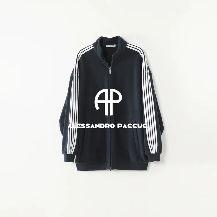 AP洛哥53162WT【校服外套】立领撞色条纹袖子宽松时尚运动拉链外套
