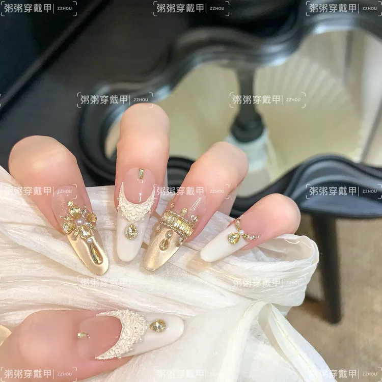 【金色城堡】纯手工穿戴甲猫眼美甲贴片可拆卸高级气质原创设计