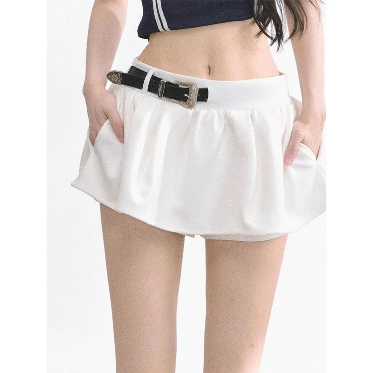 美式纯欲辣妹风蓬蓬短裙女2025秋季新款高腰宽松显瘦防走光a字裙