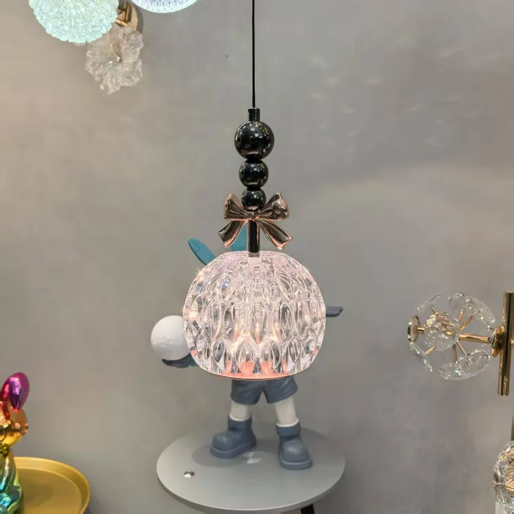  【灯语】可升降轻奢现代卧室床头吊灯法式单头氛围小吊灯